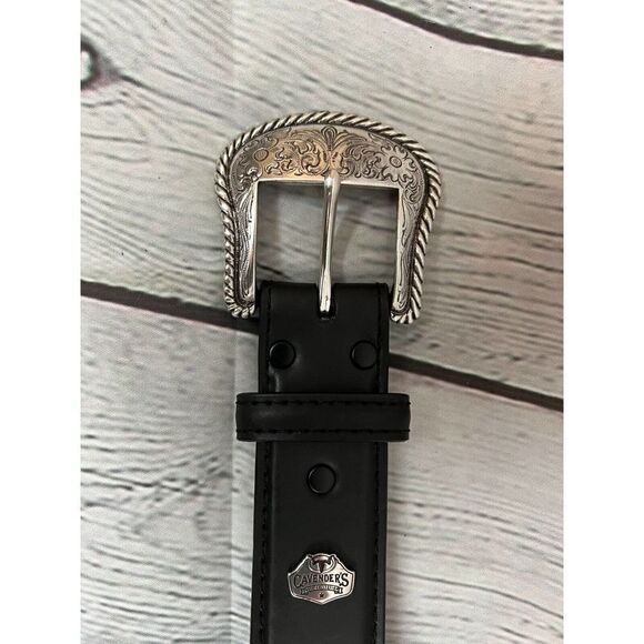 CAVENDER'S black brown embroidered southwestern aztec leather belt size 30 NWOT - Picture 2 of 11